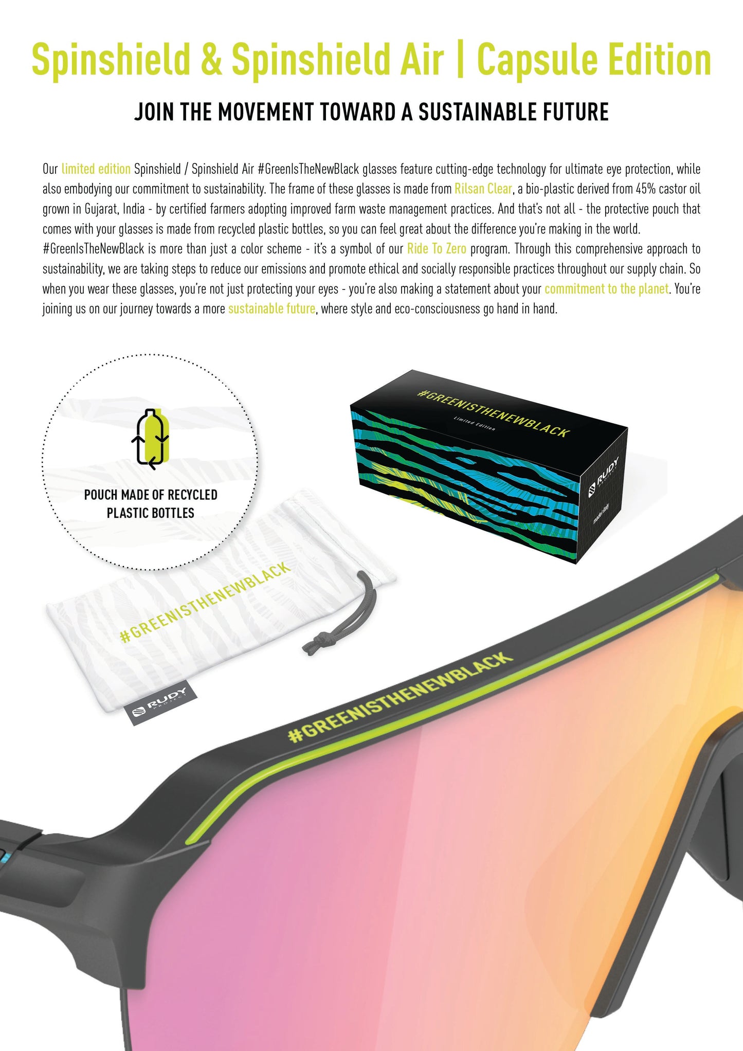 Limited Edition #GreenIsTheNewBlack Spinshield Eyewear in Olive Matte-Multilaser Green Lens
