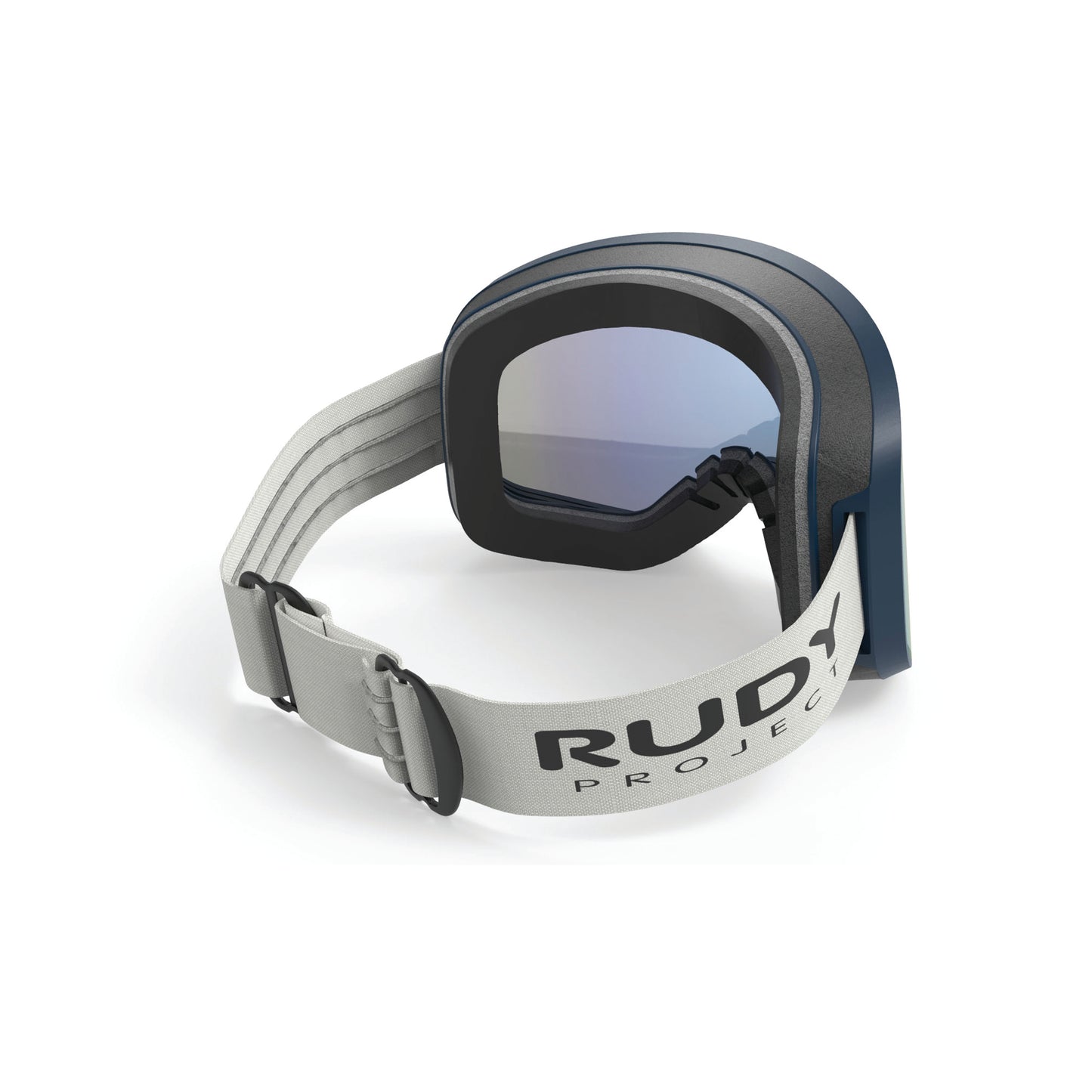 Skermo Rimless Goggle in Deep Blue Matte-Multilaser Blue Lens