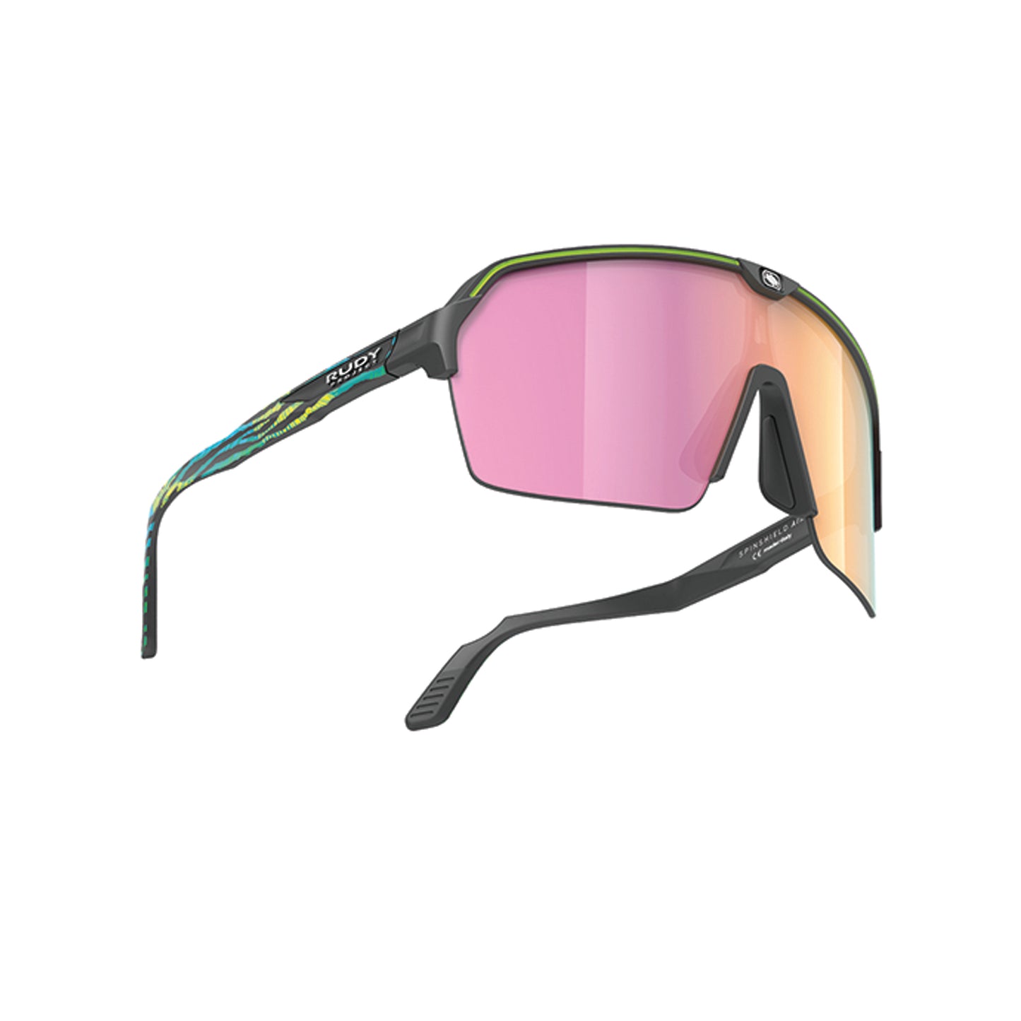 Limited Edition #GreenIsTheNewBlack Spinshield Air Eyewear in Black Matte-Multilaser Sunset Lens