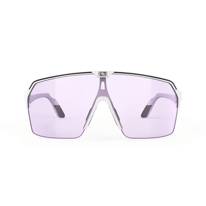 Spinshield Air Eyewear in White Matte - ImpactX Photochromic 2 Laser Purple