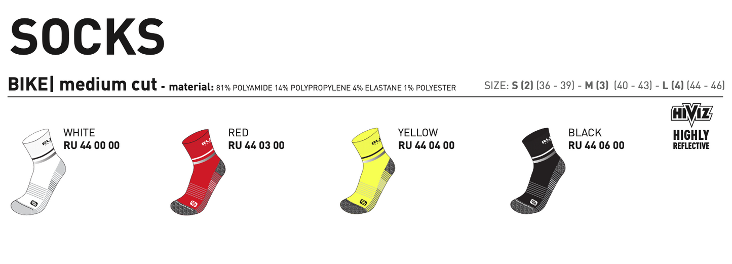 Rudy Project Medium Cut Socks in White & Grey