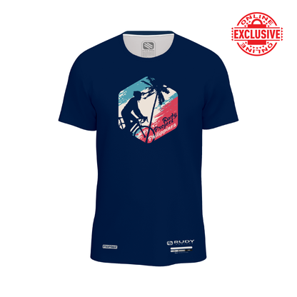 Tropical Cycling Active Tee in Navy