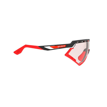 Rudy Project Performance Eyewear DEFENDER Cycling Eyewear in Black and Red with ImpactX 2 Photochromic Lenses Sunglasses for Cycling, Biking, Shooting or Sports