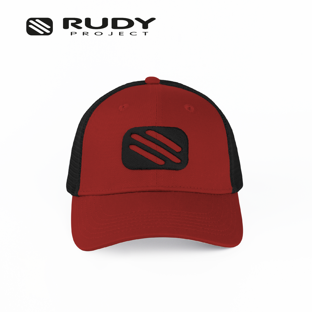 Emblem Logo Trucker Cap Red Black