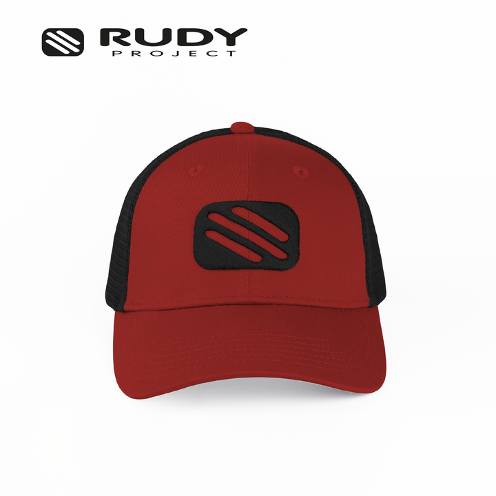 Emblem Logo Trucker Cap Red Black