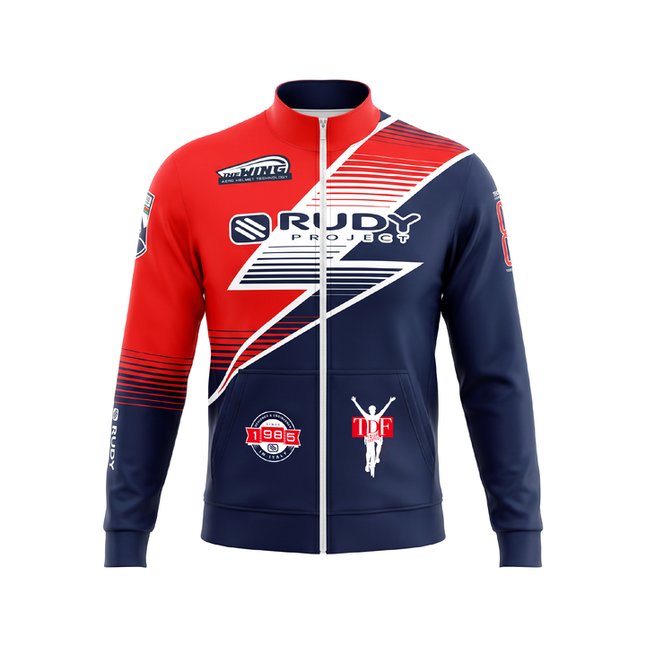 Lightning Team Track Jacket in Red and Navy
