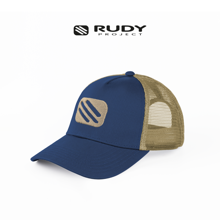 Emblem Logo Trucker Cap Navy Khaki