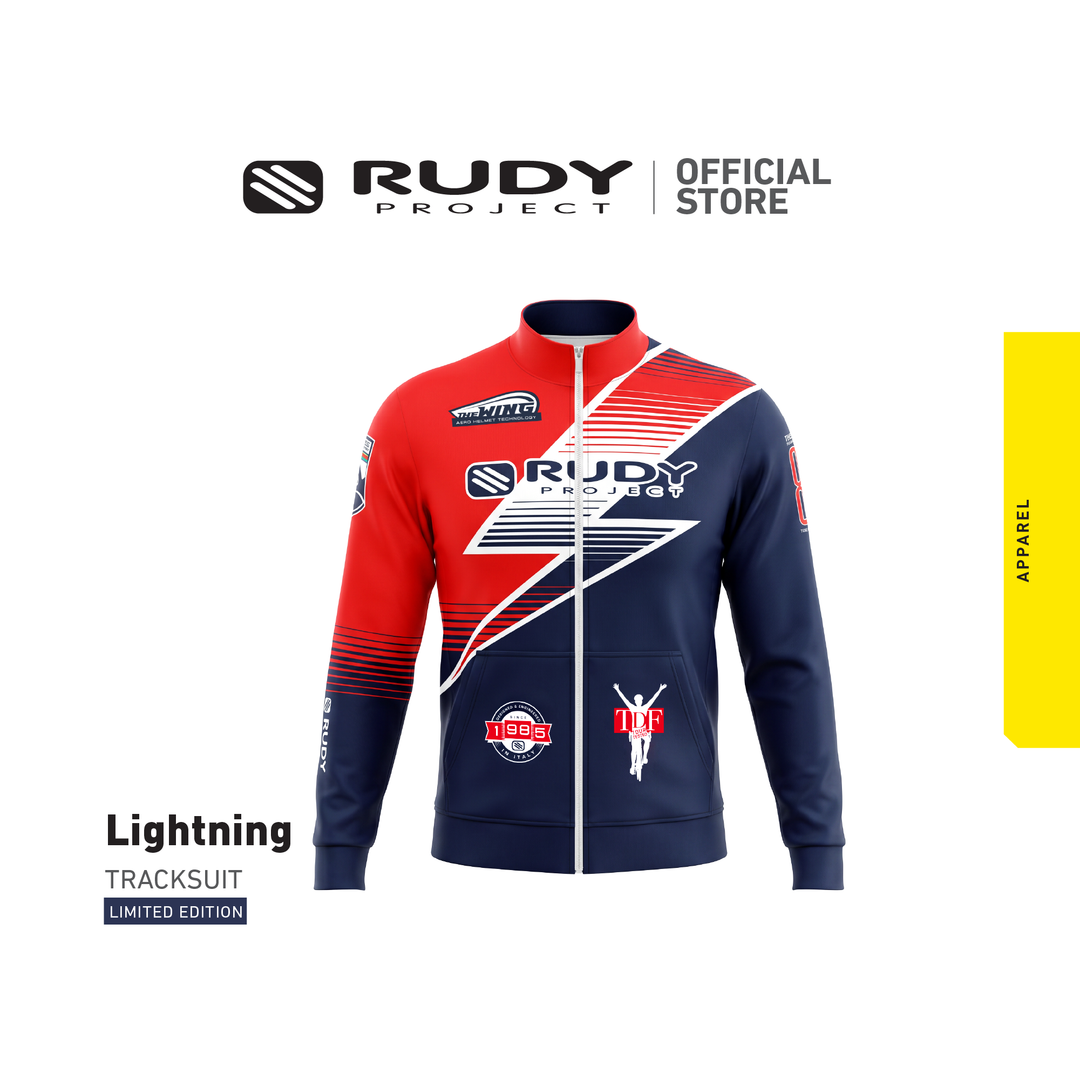 Lightning Team Track Jacket in Red and Navy