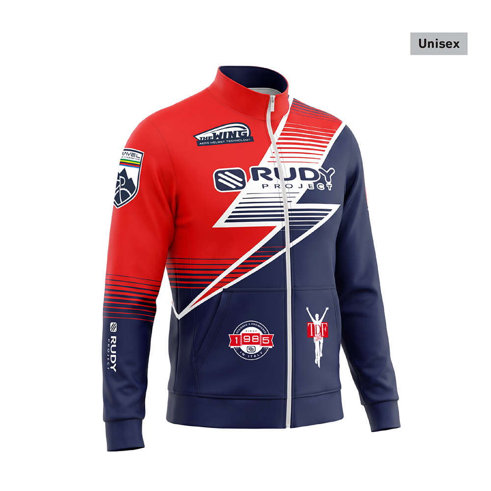 Lightning Team Track Jacket in Red and Navy