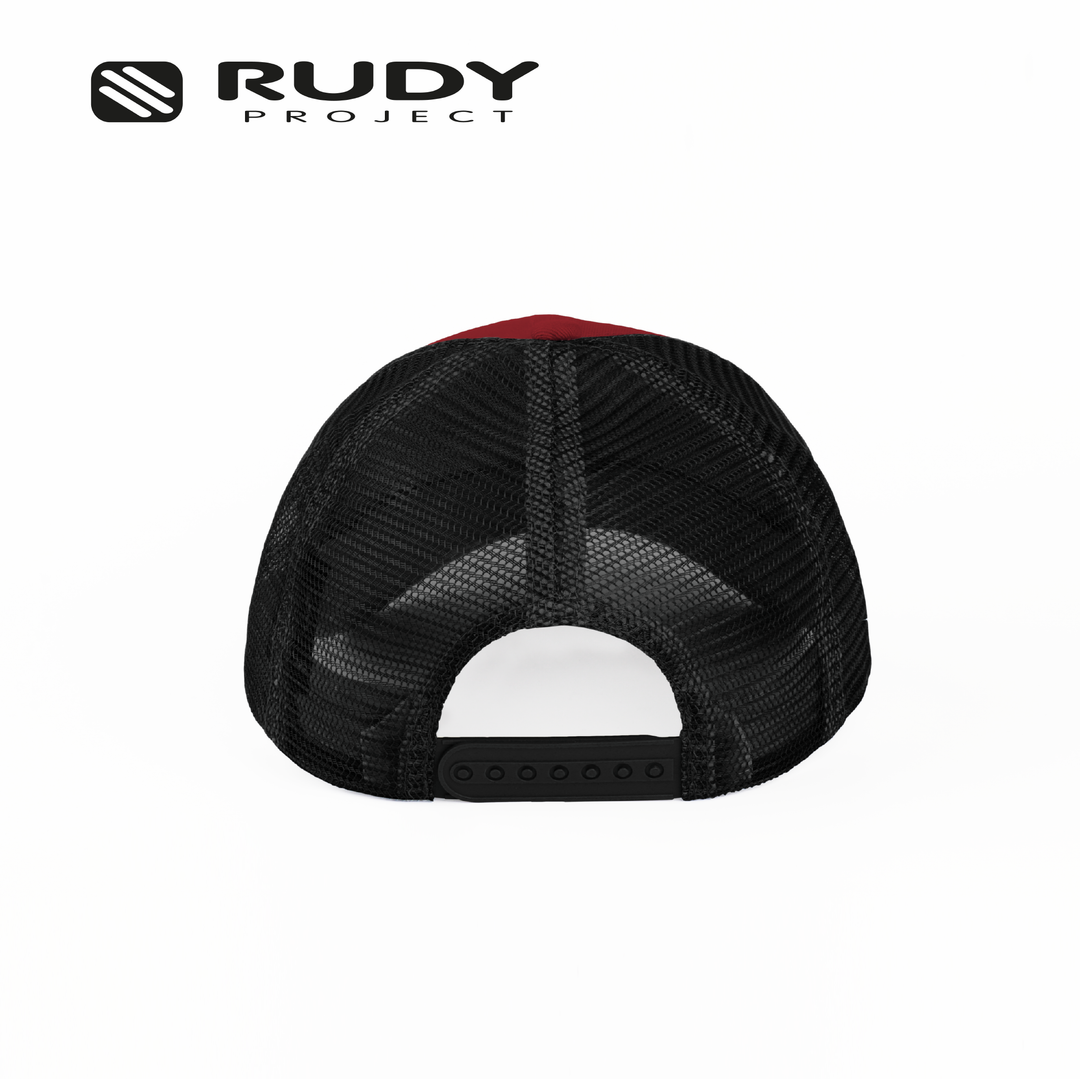 Emblem Logo Trucker Cap Red Black