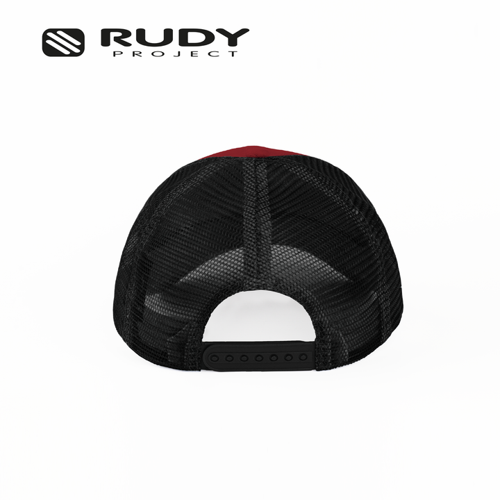Emblem Logo Trucker Cap Red Black