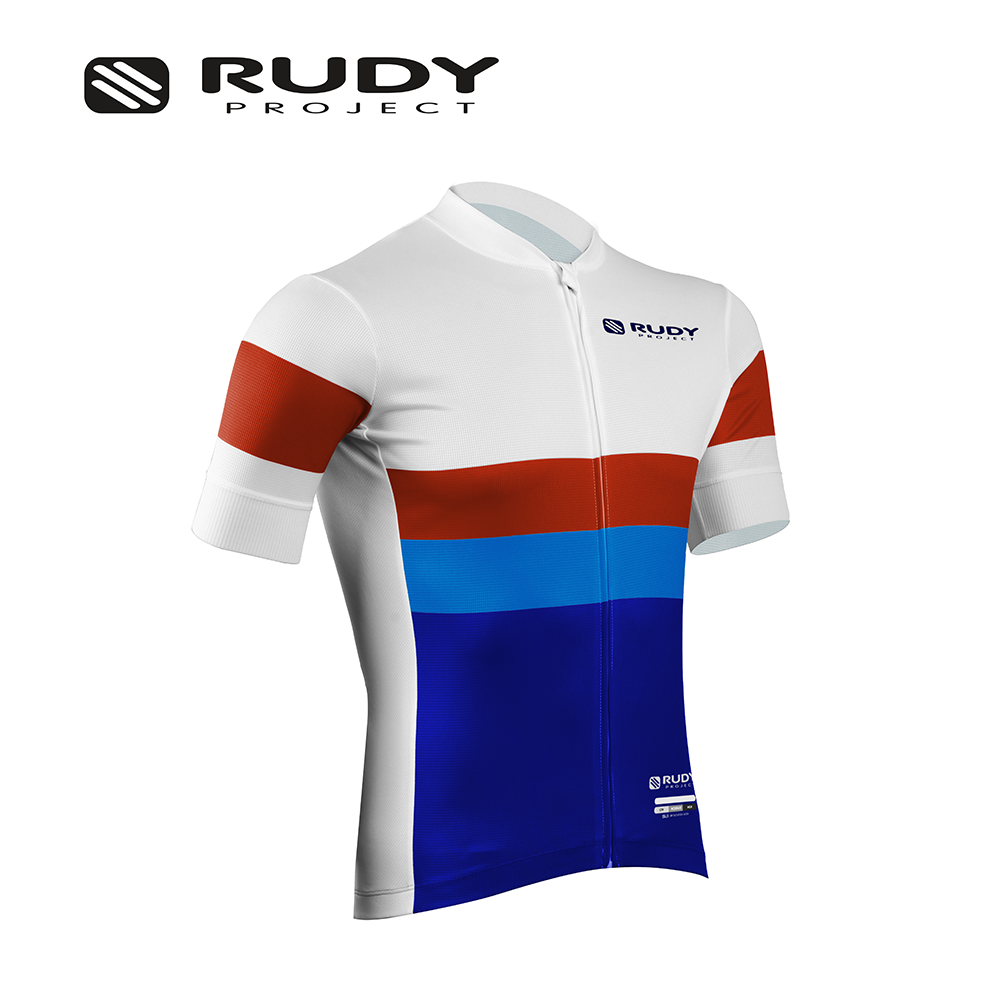 Vintage Cycling Jersey White Blue