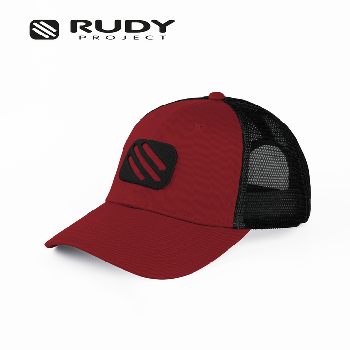 Emblem Logo Trucker Cap Red Black