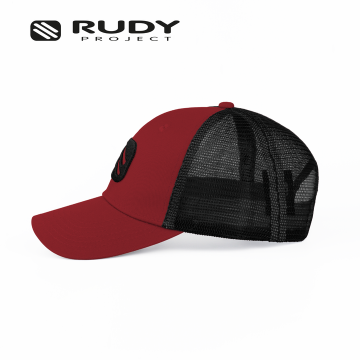 Emblem Logo Trucker Cap Red Black