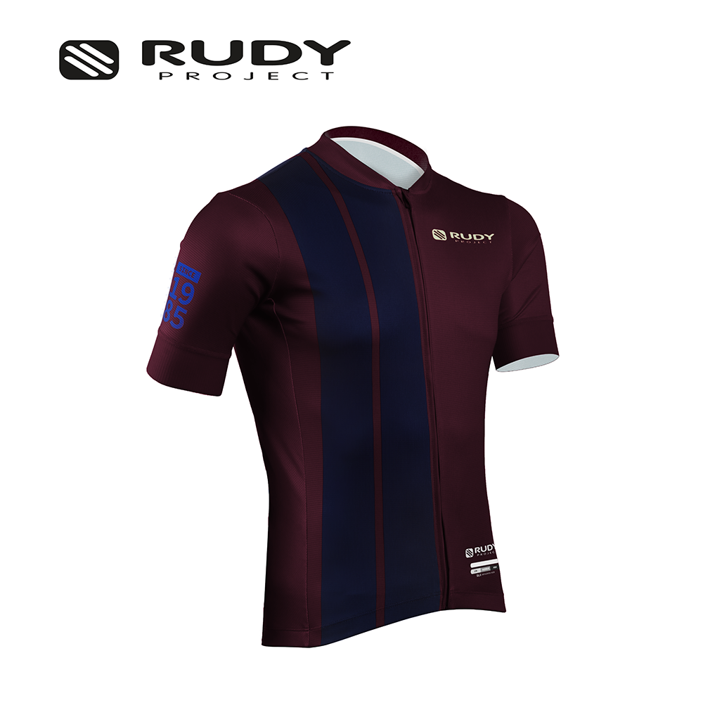 Vintage Cycling Jersey Maroon Blue