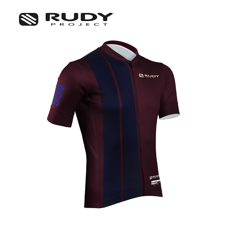 Vintage Cycling Jersey Maroon Blue