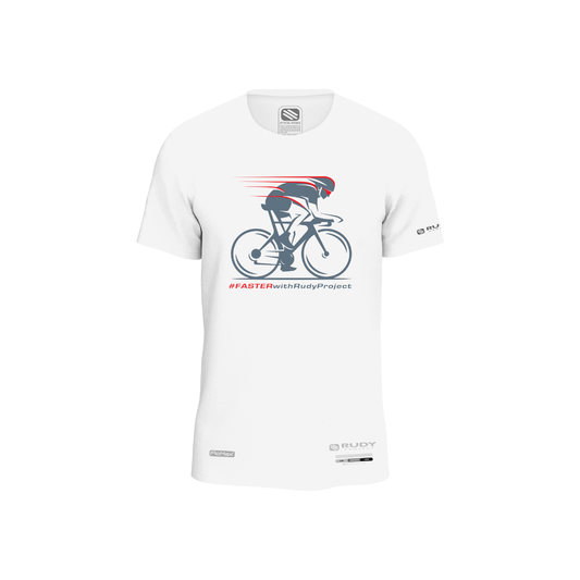 #FasterWithRudyProject Active Tee White