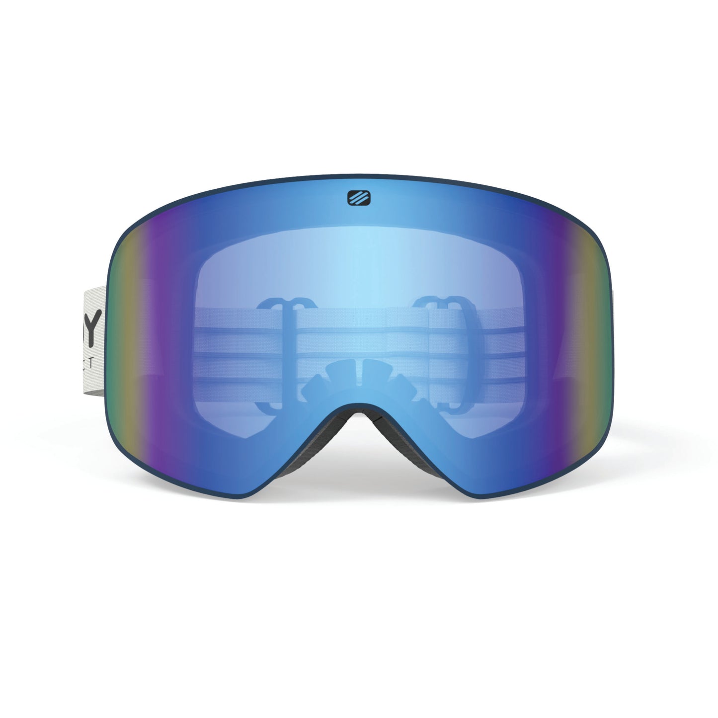 Skermo Rimless Goggle in Deep Blue Matte-Multilaser Blue Lens