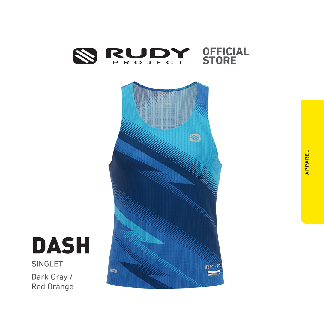 Dash Singlet Black Navy Blue-Aqua