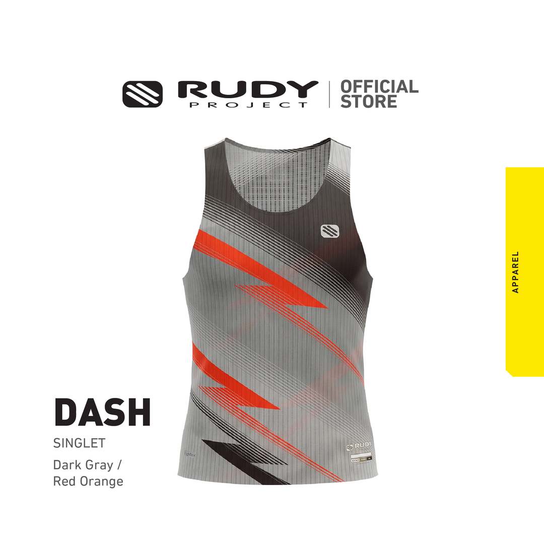 Dash Singlet Dark Gray-Red Orange
