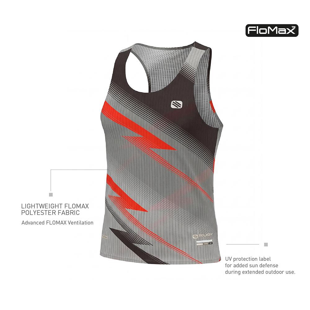 Dash Singlet Dark Gray-Red Orange