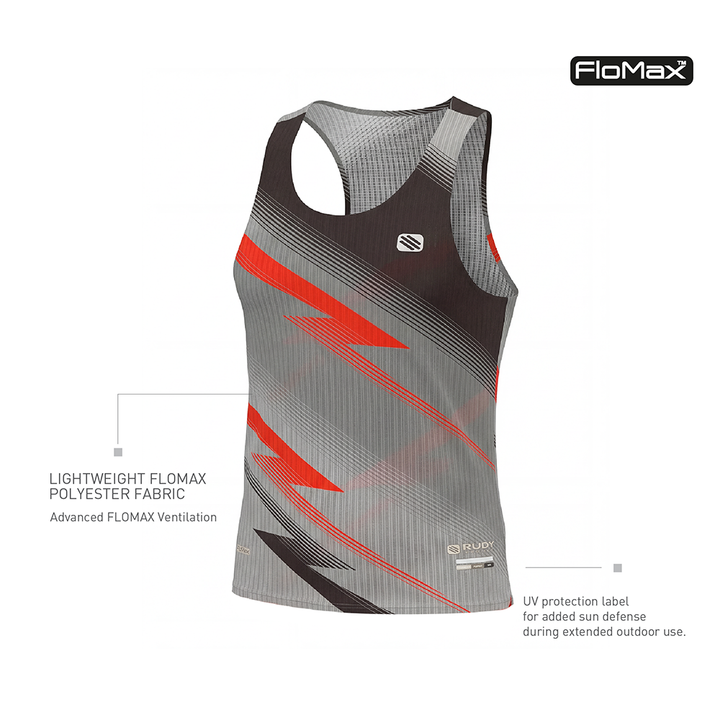 Dash Singlet Dark Gray-Red Orange