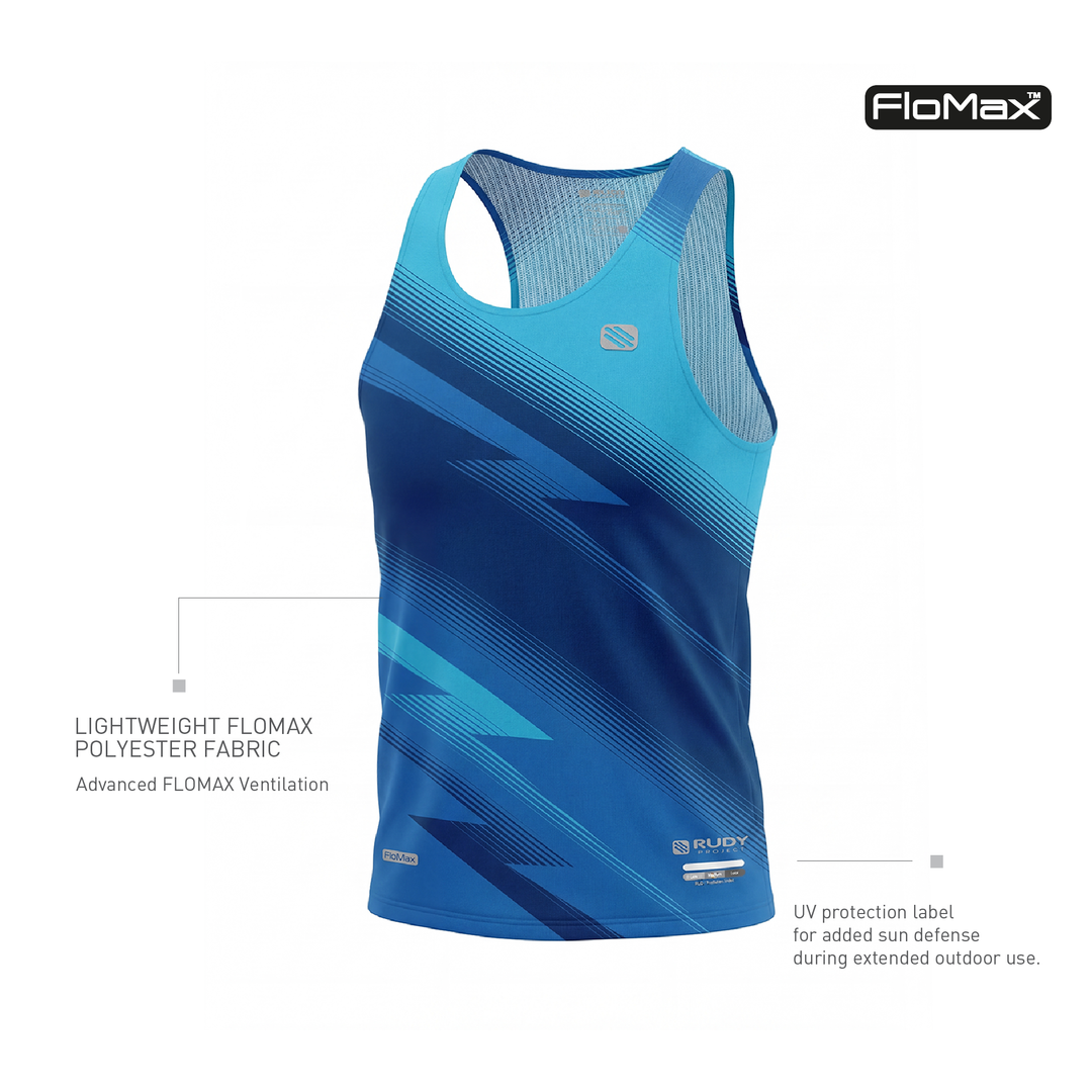 Dash Singlet Black Navy Blue-Aqua