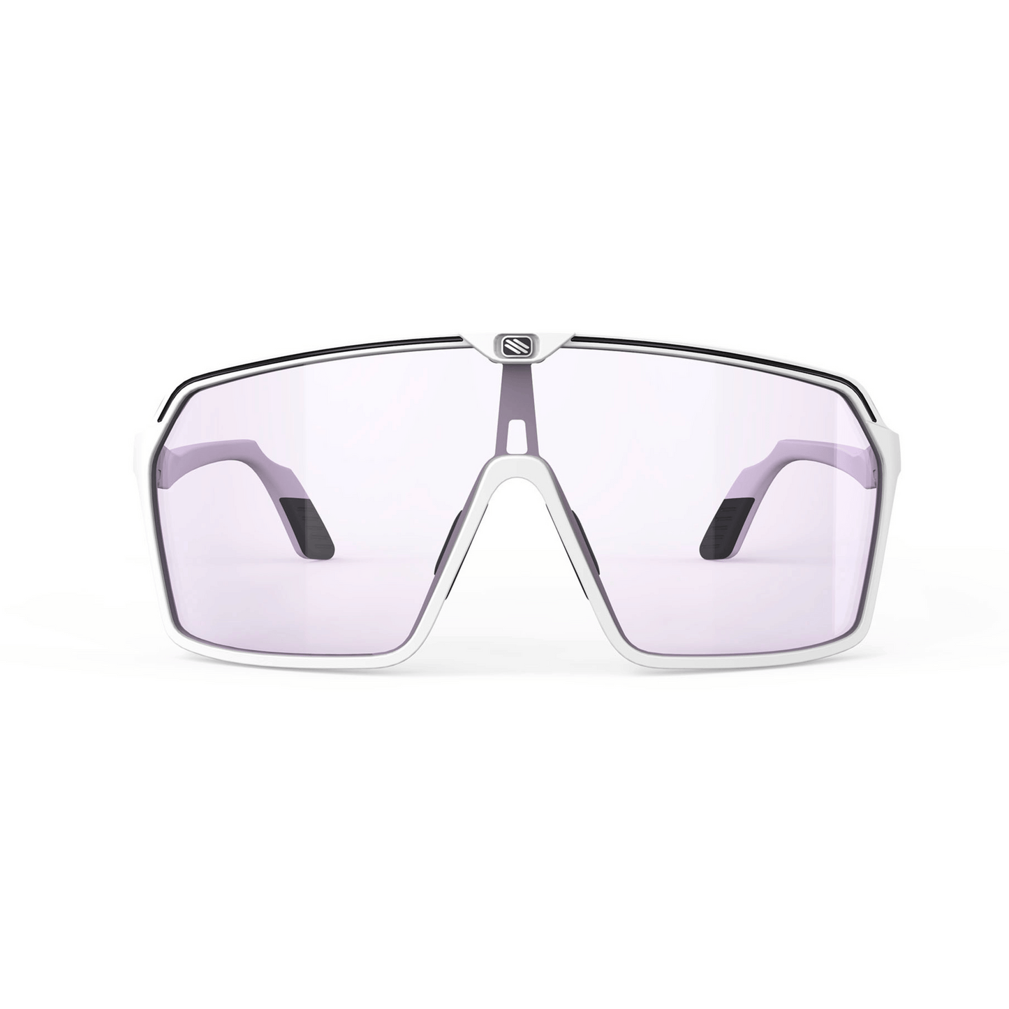 Spinshield Eyewear in White Matte - ImpactX Photochromic 2 Laser Purple Lens