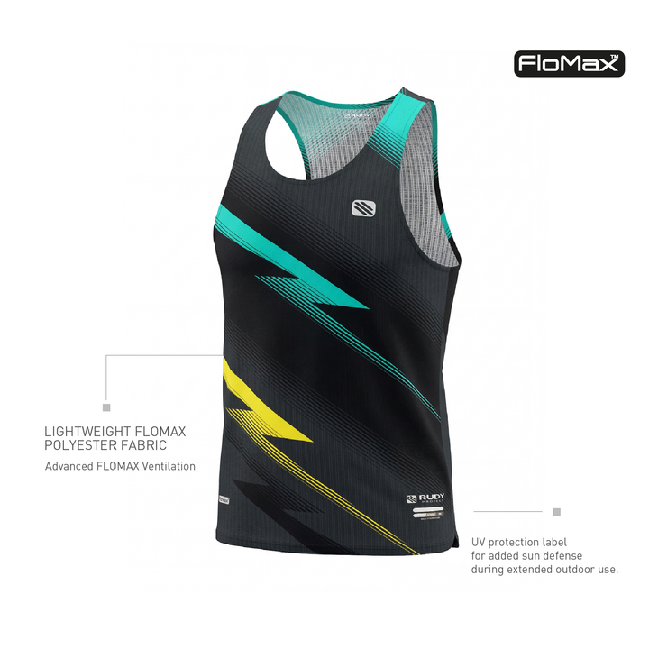 Dash Singlet Black Gray-Teal Yellow