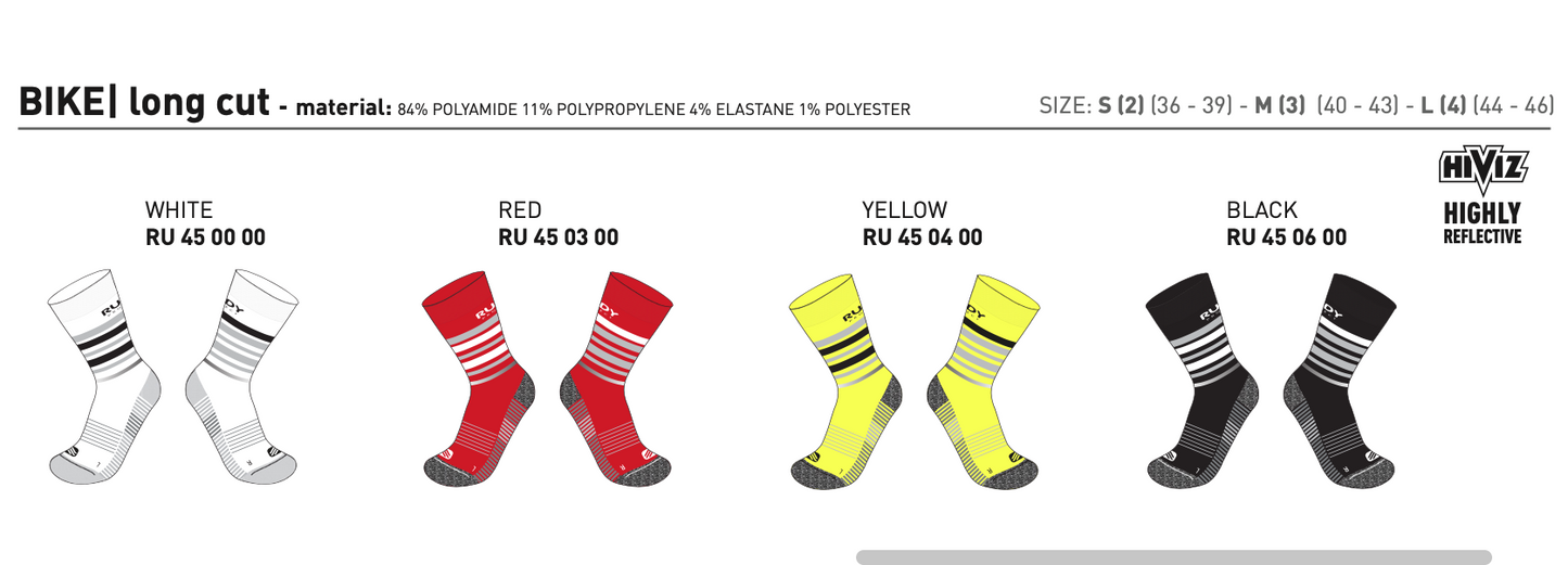 Rudy Project Medium Cut Socks in Yellow and Black