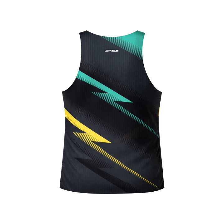 Dash Singlet Black Gray-Teal Yellow