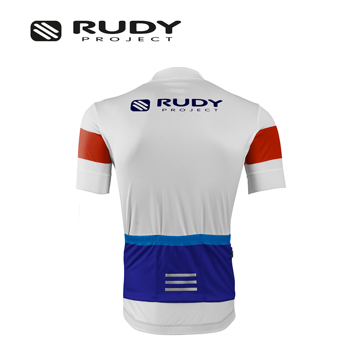 Vintage Cycling Jersey White Blue