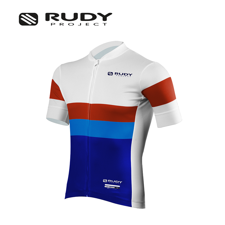 Vintage Cycling Jersey White Blue