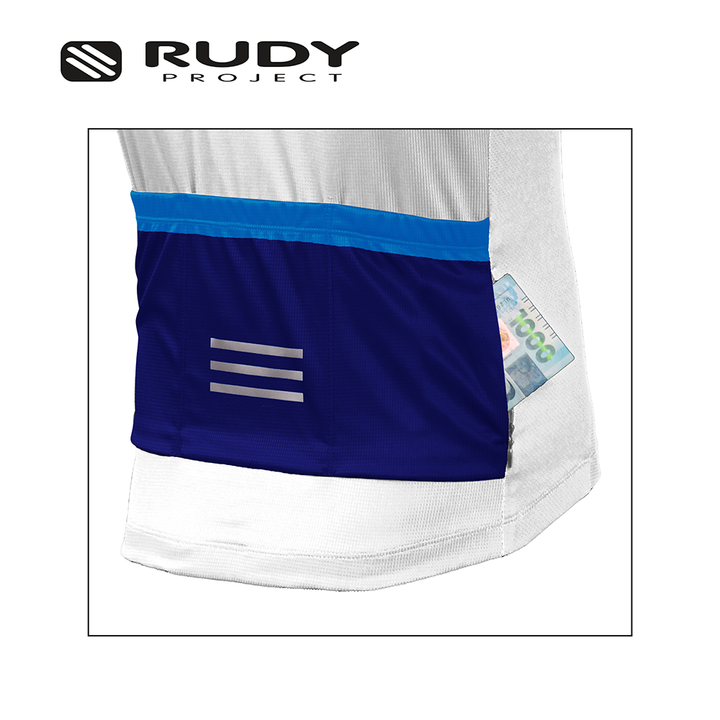 Vintage Cycling Jersey White Blue