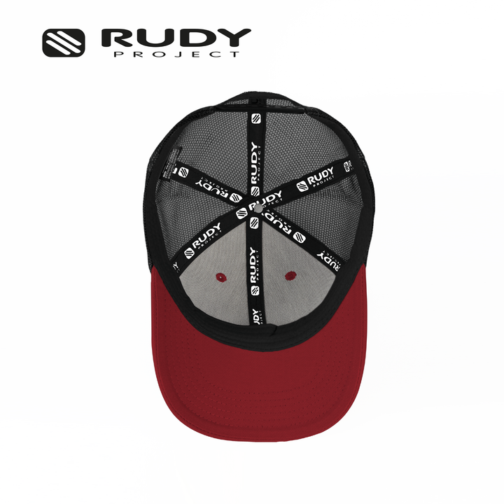 Emblem Logo Trucker Cap Red Black