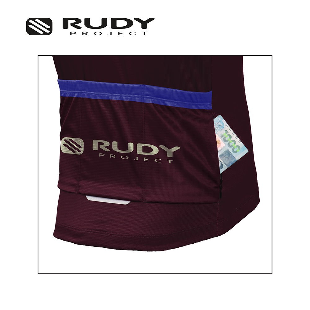 Vintage Cycling Jersey Maroon Blue