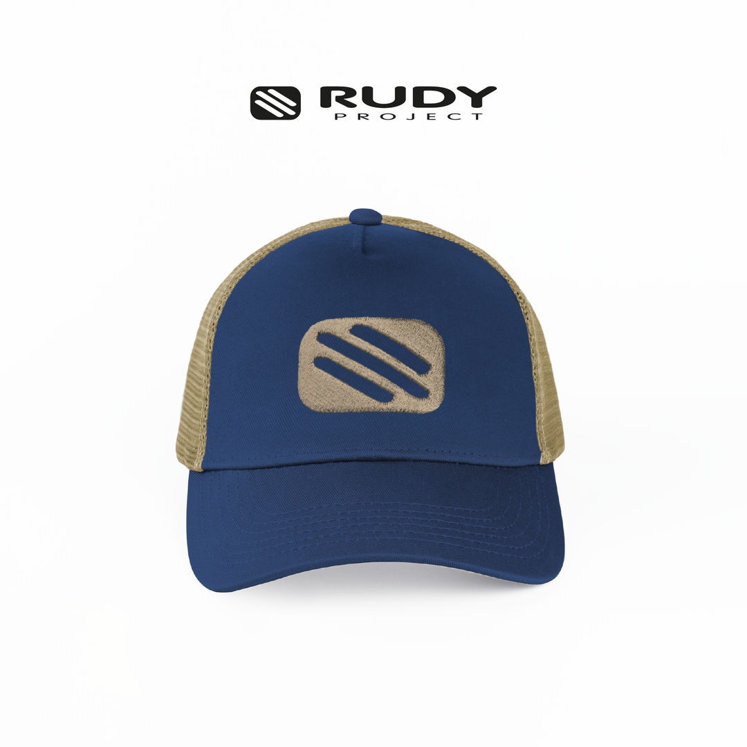 Emblem Logo Trucker Cap Navy Khaki
