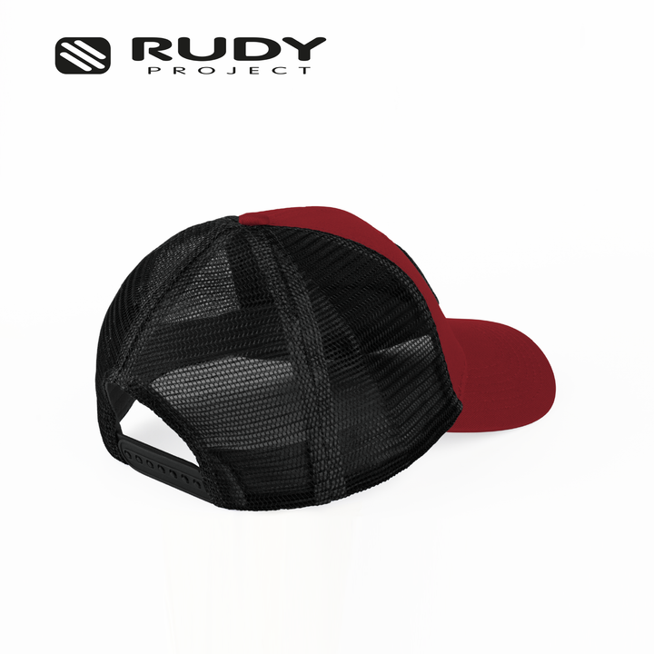 Emblem Logo Trucker Cap Red Black