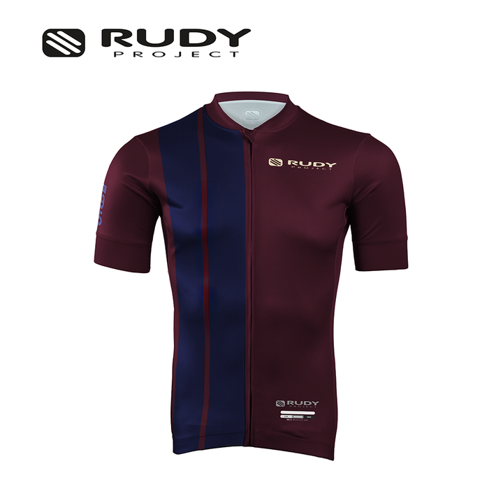 Vintage Cycling Jersey Maroon Blue