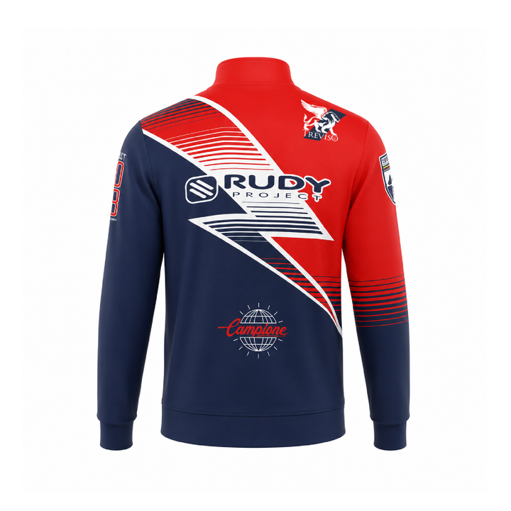 Lightning Team Track Jacket in Red and Navy