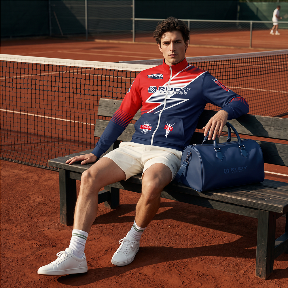 Lightning Team Track Jacket in Red and Navy