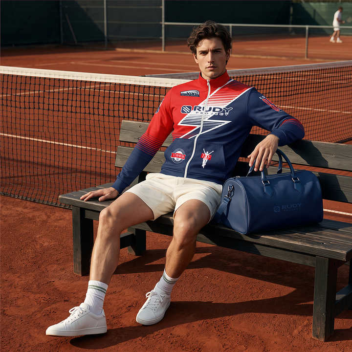 Lightning Team Track Jacket in Red and Navy