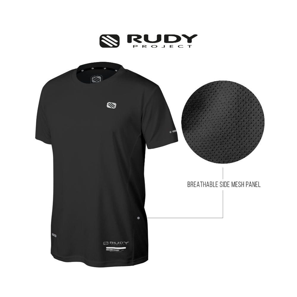 Rudy Project Emblem Logo Active Tee - Black sportswear, view 2