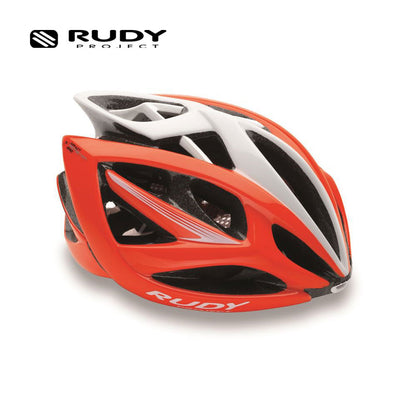 Rudy Project Helmet Airstorm Red Flu/White Shiny for Road Mountain Bike Outdoor Bicycle Sports Large (59-61 cm)
