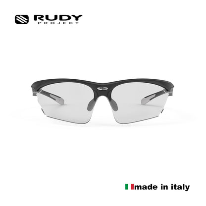 Rudy Project STRATOFLY Cycling Performance Eyewear in Black Gloss with ImpactX2 Black Lenses for Cycling, Biking Shooting or Sports