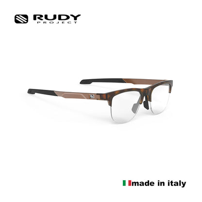 Rudy Project Optical Eyewear Inkas Demi Turtle Gloss- Demo Lens SHAPE B CLIP (50#20-145)