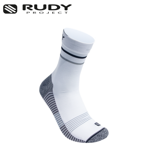 Rudy Project Medium Cut Socks in White & Grey