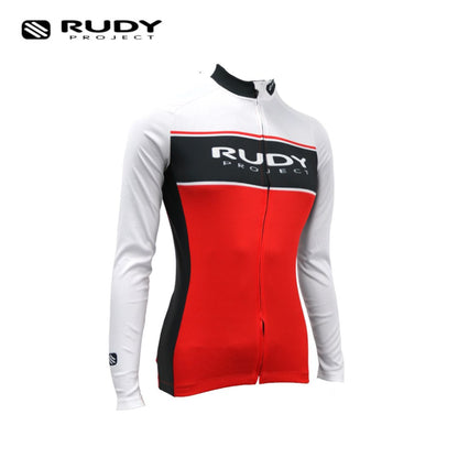 Women's Long Sleeve Cycling Jersey in White/Red