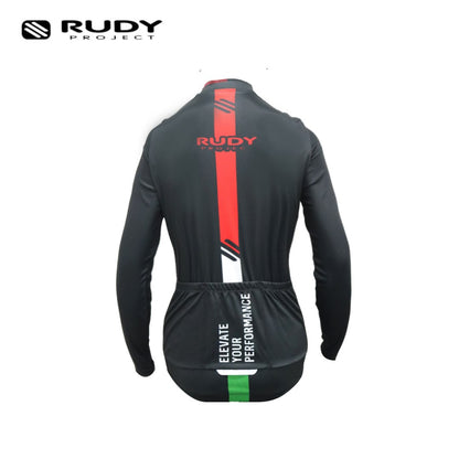 Women's Long Sleeve Cycling Jersey in Black/Red